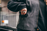 Zipped Leather Motorcycle Waistcoat