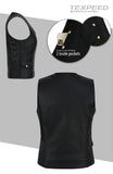 Zipped Leather Motorcycle Waistcoat