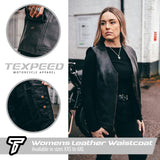 Zipped Leather Motorcycle Waistcoat